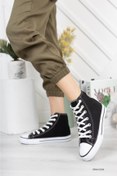 Resim Ymn ayakkabı Siyah Unisex Bağcıklı Keten Bilekli Çocuk Genç Yetişkin Sneaker Günlük Spor Ayakkabı Convers Sneaker 