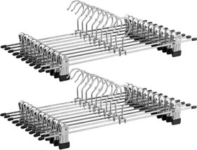 Resim SONGMICS CRI006-20 Metal Kıyafet/Pantolon Askısı, Pantolon, Çoraplar Etekler için, 40 x 10,5 cm (Ekstra Geniş) Kaymaz, Krom Kaplama, 20 Adet 