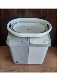 Resim Bayev Ikili Set - Bölmeli 60 Lt Kirli Çamaşır Sepeti Ve Katlanır Çamaşır Sepeti 2'li 30 30 Diğer 