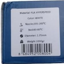 Resim REVO Hyper Speed PLA 3D Yazıcı Filamenti, Beyaz, 1.75mm, 1000g, Yüksek Hızlı Baskı 