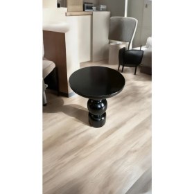 Resim Simillo Home & Living Wood Wooden Ahşap Karpuz Model Tekli Mantar Yan Sehpa Modern Siyah Renk Fiskos 