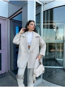 Resim TOKARİS TEKSTİL Mç Moda Balık Sırtı Oversize Kısa Kaban 