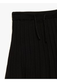 Resim Koton Pamuklu Beli Lastikli Piliseli Basic Etek Siyah 5skg90022ht Siyah 