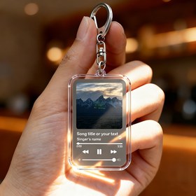 Resim 2D Düz, Kişiselleştirilmiş Müzik Albümü Anahtarlık - Özel Şarkı ve Fotoğraf - MP3 Tarzı Oynatıcı Tasarımı, Şarkı/Sanatçı/Albüm Adı ve Sözler Görüntüleme - Dayanıklı Akrilik, Noel, Çiftler, Müzik Severler (Istakoz Pençesi Kilit) 