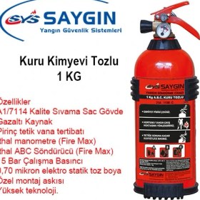 Resim Saygın Yangın Kuru Kimyevi Tozlu Yangın Söndürme Tüpü 1 kg 