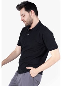 Resim Polo Yaka T-shirt Siyah 
