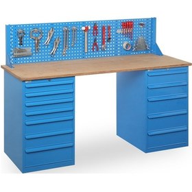 Resim 12 Çekmeceli Dolaplı Takım Asma Panolu Çalışma Tezgahı 2130x650x1487 Mm 