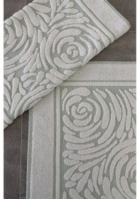 Resim 2'li Zemini Renkli %100 Pamuk Ayak Havlusu Mint 