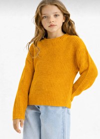 Resim LUSHİGO Unisex Çocuk Triko Bisiklet Yaka Selanik Örgü Kazak 