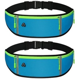 Resim Neevoyu Dış Etkinlikler İçin Su Geçirmez Nylon-neyopren Bel Çantası, 3 Bölmeli, Cinsiyetlere Uyumlu, Fantezi Stili Mavi 