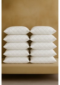 Resim Yastık Alezi Seti Pamuklu 10 Lu Kapitone Yastık Koruyucu Beyaz Beyaz 