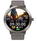 Resim Spovan Atlasphere Pro Dahili GPS AMOLED Ekran 5ATM Sesli Görüşme Akıllı Saat Gri 