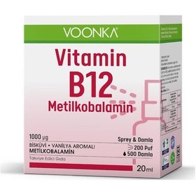 Resim Voonka Vitamin B12 Metılkobalamın Sprey & Damla 20 ML 