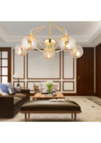 Resim Mildred 5'Li Gold Modern Sarkıt Genç Odası Mutfak Yatak Odası Salon Sarkıt Avize 