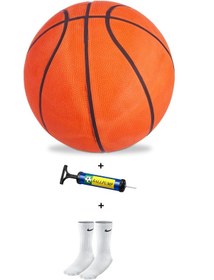 Resim Basketbol Topu 7 Numara İç Ve Dış Mekan Uygun Top + Pompa + Çorap 