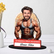 Resim Kişiye Özel Erkek Vücut Geliştiricisine Hediye Karikatürlü Biblo 