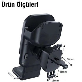 Resim 3 Lü Araç İçi Şarjlı Telefon Tutucu Araba İçi Şarjlı Tutucu Telefon Saat Kulaklık Şarjı 