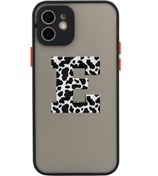 Resim butikcase Iphone 11 Lüx Kamera Lens Korumalı E Harfi Desenli Siyah Telefon Kılıfı 