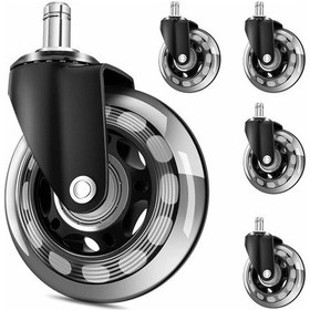 Resim Mufunye Vidalı Ofis Koltuğu Tekeri, Ofis Koltuğu Ayak Tekeri, 360 Sessiz Döner Teker, Mobilya Tekerleri, Üniversal Oyun Koltuğu Tekeri 65mm, 11x22mm - 