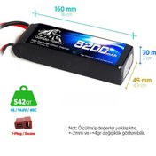 Resim Leopard Power 5200 Mah 14.8v 4s 40c Lityum Polimer Lipo Batarya Pil T Plug 