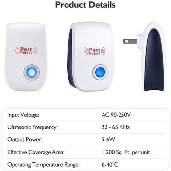 Hangfox Ev İçin Ultrasonik Sessiz Fare, Hamam Böceği Ve Haşere Kovucu - Beyaz, Avrupa Standartı, 1 Adet, Anında Teslimat J5