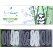 Resim Novibaby 5'li Bambu Yenidoğan Bebek Çorabı I Cloudy I 0-6 ay "Karışık Renkli" 