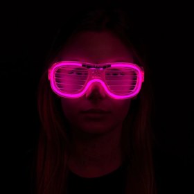 Resim Pembe LED Işıklı Parti Gözlüğü - Neon 3 Modlu 