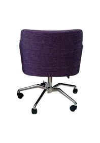 Resim Büro Sandalyesi Örümcek Yıldız Ayaklı Mor Keten Kumaş 