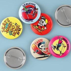 Resim Varyant Skate - Skater - Eğlenceli Kaykay Rozet Ve Skate Badge 5 Adet - Iğneli 
