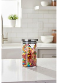 Resim Borosilikat Cam Kavanoz Metal Kapaklı Silikon Contalı 8,5 15 Cm Beyaz 