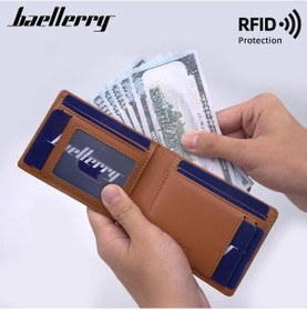 Resim Baellerry Minimalist Rfıd Koruma Çift Kat Deri Çoklu Kart Cüzdan Erkek Kartlık 001 