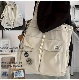 Resim Honeybeeshop Beyaz Geniş Kapasiteli Çok Bölmeli Oxford Kumaş Seyahat Sırt Çantası Gençler İçin Beyaz 