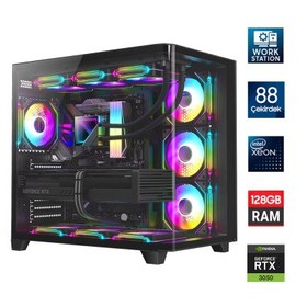 Resim Turbox Xeon E5-2699 v4 Çift Işlemcili 88 Çekirdek 128GB 1TB NVMe RTX3050 Workstation Oem Paket 