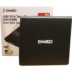 Resim Zemira Home Enkado EKD-UDVD120 Type-C - USB 3.0 Dvd-R-Cd-R-Rw- Dvd-Rw Ultra Slim Harici Optik Yazıcı Siyah 