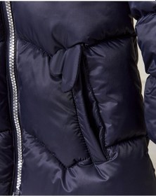 Resim Kız Bebek Kapüşonlu Fermuarlı Şişme Mont 51351 Lacivert 