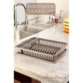 Resim Bulaşık Durulama Sepeti Tabaklık Bulaşık Kurutmalık Kahve Alessi 