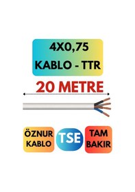 Resim Öznur 4x0,75 Ttr Kablo Metre Seçenekli Beyaz - 20 Metre 