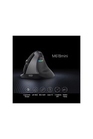 Resim Renvox Delux M618 Mini Ergonomik Dikey Mouse - Bluetooth 4.0 + 2.4GHz Çift Mod Kablosuz 