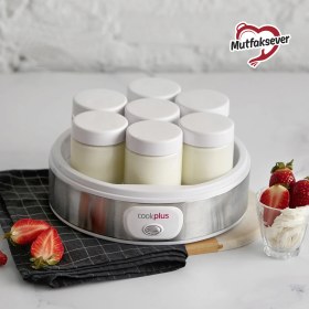 Resim Cookplus Mutfaksever Yoğurt Makinesi 1.5 lt Kapasite ile 7 Cam Kavanoz İçin Pratik Kullanım 