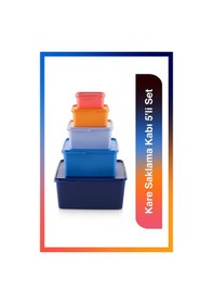 Resim Tupperware Kare Saklama Kabı 5'li Set 