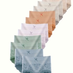 Resim 12 Adet Kadınlar İçin Şık Dikişsiz Dantel Kenarlı Orta Bel Külot, Çeşitli Pastel Renklerde Nefes Alabilen Esnek Kumaş, S-XXXL Bedenlerde Rahat Kalıp, Nefes Alabilen Külotlar | Minimalist Tasarım | Esnek Malzeme 