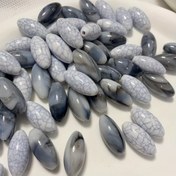 Resim 15/12 Adet HrwMif 20x10mm Bohem Çatlak Akik Tarzı Boncuklar - Beyaz & Siyah Uzun Oval DIY Takı Yapım Malzemeleri, Bileklik, Kolye, El Yapımı Sanat Eserleri, Bilezik Parçaları, Küpe Malzemeleri, Doğal Desenli Boncuk, Yüksek Kalite Boncuk, Kolye Tasarımı, Boncuk Sanatı İçin 