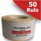 Resim 40X40 Termal Etiket | 30 Rulo Barkod Etiketi 