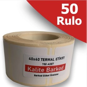 Resim 40X40 Termal Etiket | 30 Rulo Barkod Etiketi 