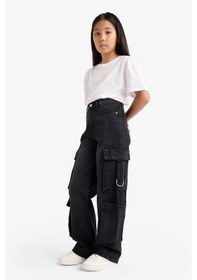Resim Defacto Kız Çocuk Wide Leg Kargo Geniş Paça Jean Pantolon E6185a825aunm36 Antrasit 