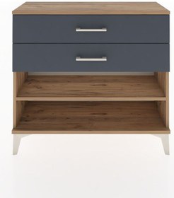 Resim Arges Şifonyer Tek Raflı 2 Çekmeceli 88x30x80 Çam-antrasit Atlas Çam 