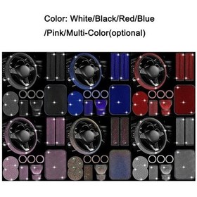 Resim Pazly 11 Parça Kristalli Araç İç Aksesuar Seti - Direksiyon, Vites Ve Daha Fazlası 