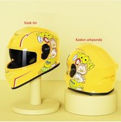 Resim Eternal Luck Qk601 Sarı Ördek Desenli Tam Kapalı Çocuk Kaskı 