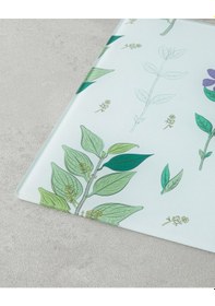 Resim English Home Vintage Botanic Cam Kesme Tahtası 25x35 Cm Yeşil-beyaz Yeşil-beyaz 