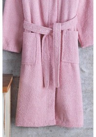 Resim Pamuklu Kapşonlu Genç Bornoz Unisex Garson Boy Bornoz 001 